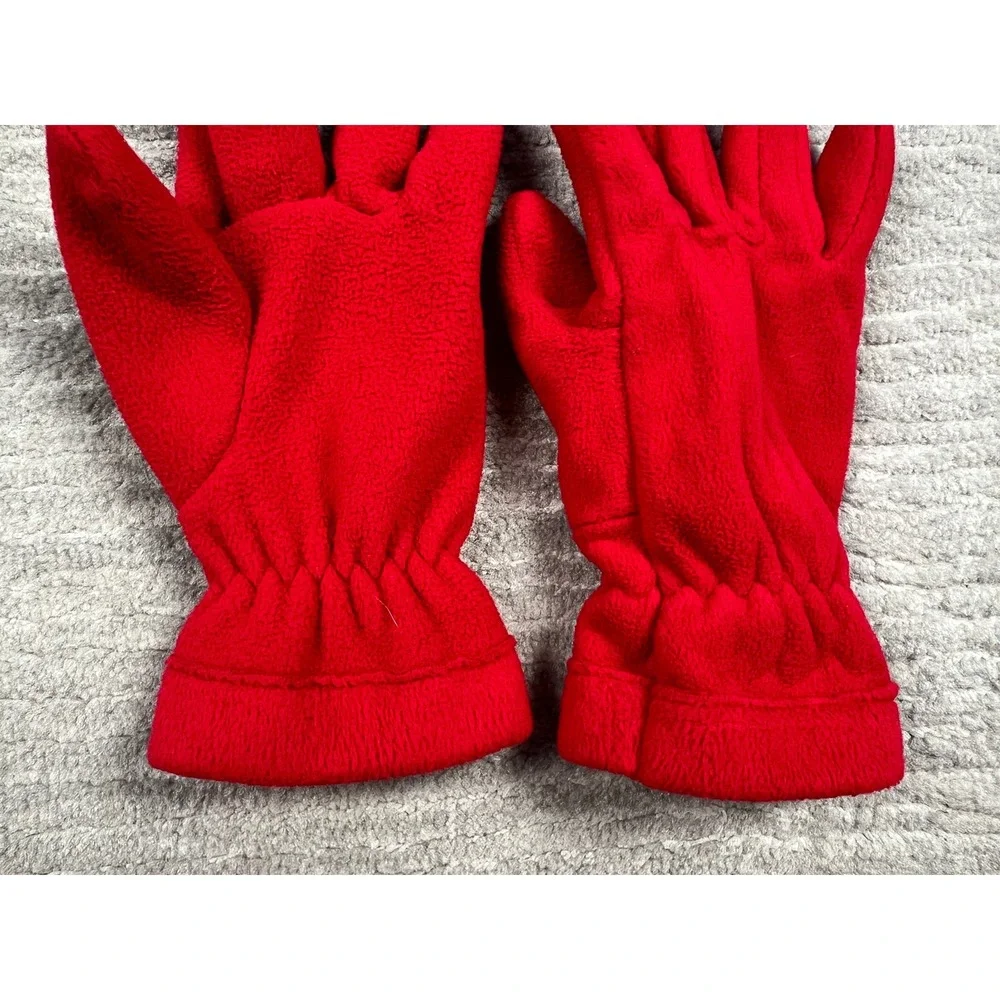 Old Navy Gloves Unisex S/M Red Fleece Solid Elastic Wrist 26861